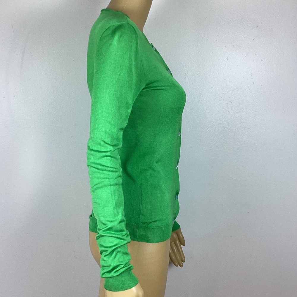 Vintage Ralph Lauren Black Label 100% Silk Cardigan Green S - Picture 5 of 9